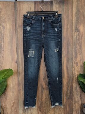 American Eagle Distressed Super Hi Rise Jegging Crop Jeans 8 Reg     Q223